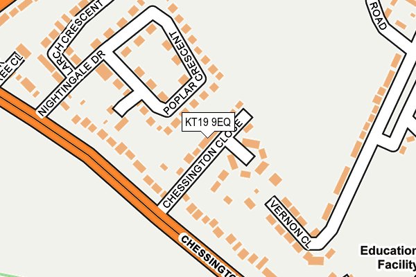 KT19 9EQ map - OS OpenMap – Local (Ordnance Survey)