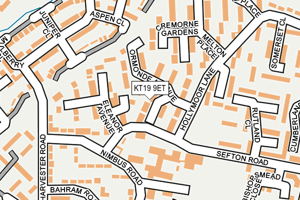 KT19 9ET map - OS OpenMap – Local (Ordnance Survey)