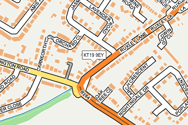 KT19 9EY map - OS OpenMap – Local (Ordnance Survey)