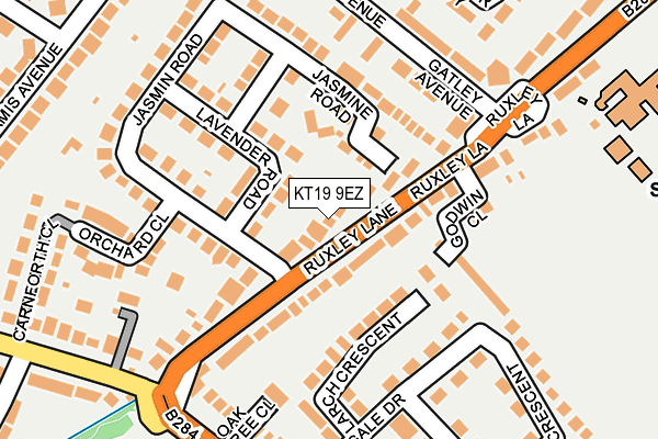 KT19 9EZ map - OS OpenMap – Local (Ordnance Survey)