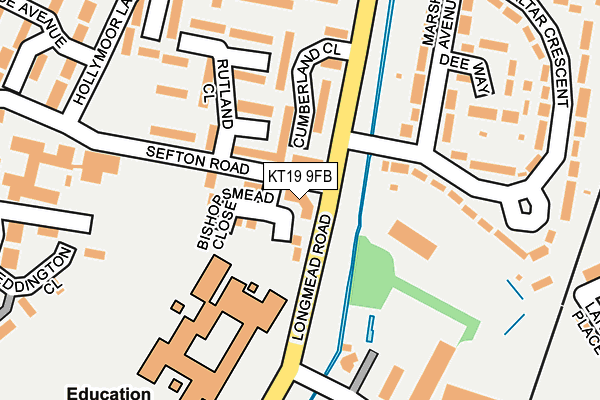 KT19 9FB map - OS OpenMap – Local (Ordnance Survey)