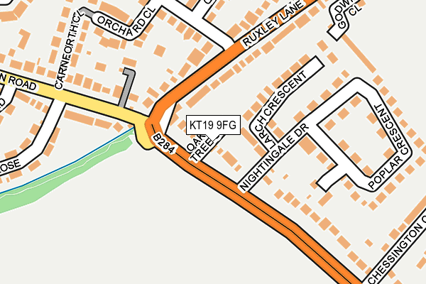KT19 9FG map - OS OpenMap – Local (Ordnance Survey)