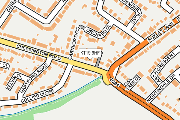 KT19 9HF map - OS OpenMap – Local (Ordnance Survey)