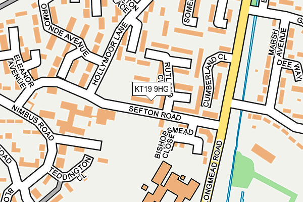 KT19 9HG map - OS OpenMap – Local (Ordnance Survey)