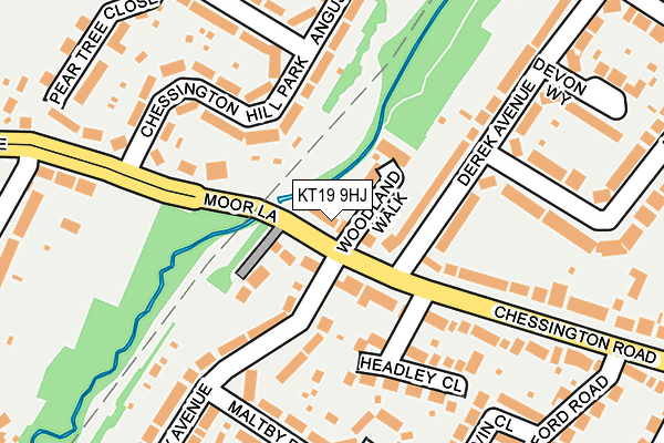 KT19 9HJ map - OS OpenMap – Local (Ordnance Survey)