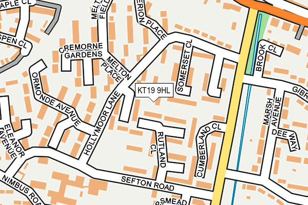 KT19 9HL map - OS OpenMap – Local (Ordnance Survey)