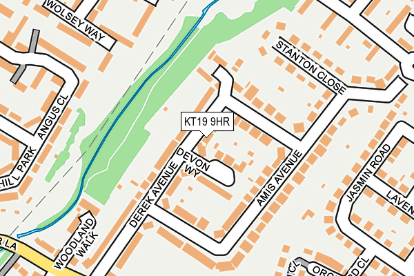 KT19 9HR map - OS OpenMap – Local (Ordnance Survey)