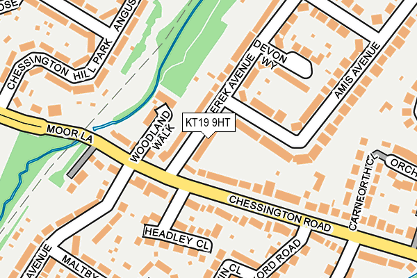 KT19 9HT map - OS OpenMap – Local (Ordnance Survey)