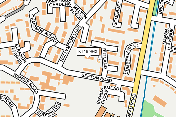 KT19 9HX map - OS OpenMap – Local (Ordnance Survey)