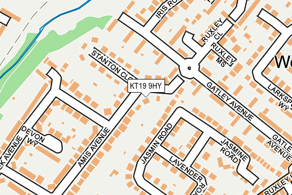 KT19 9HY map - OS OpenMap – Local (Ordnance Survey)