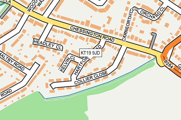 KT19 9JD map - OS OpenMap – Local (Ordnance Survey)