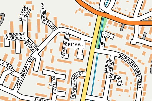 KT19 9JL map - OS OpenMap – Local (Ordnance Survey)