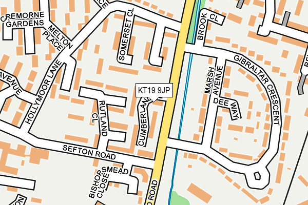 KT19 9JP map - OS OpenMap – Local (Ordnance Survey)