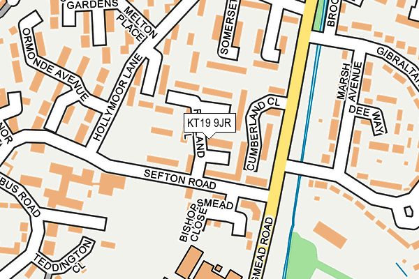 KT19 9JR map - OS OpenMap – Local (Ordnance Survey)