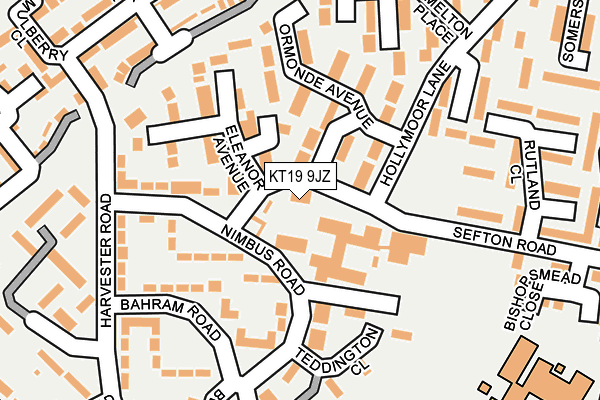KT19 9JZ map - OS OpenMap – Local (Ordnance Survey)