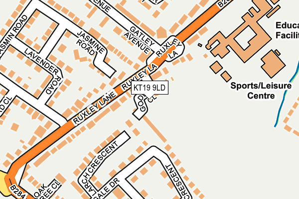 KT19 9LD map - OS OpenMap – Local (Ordnance Survey)