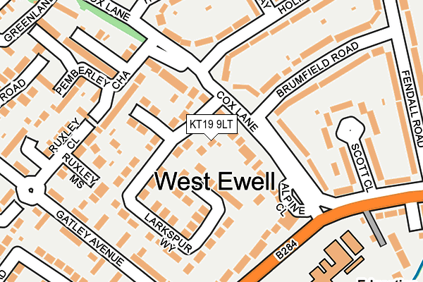 KT19 9LT map - OS OpenMap – Local (Ordnance Survey)