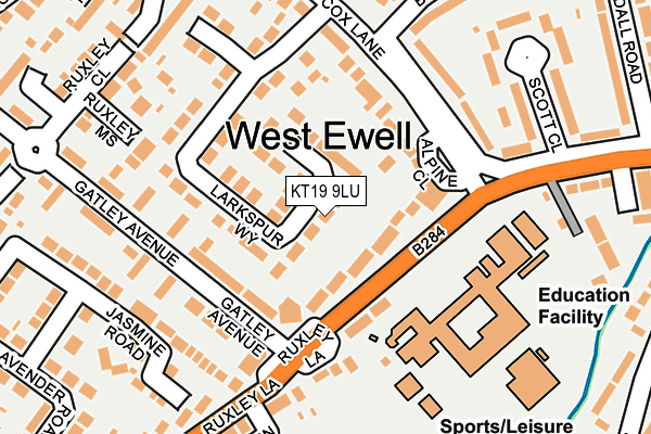 KT19 9LU map - OS OpenMap – Local (Ordnance Survey)