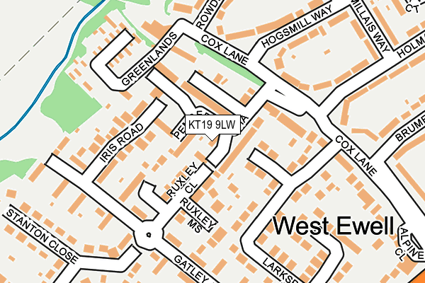 KT19 9LW map - OS OpenMap – Local (Ordnance Survey)