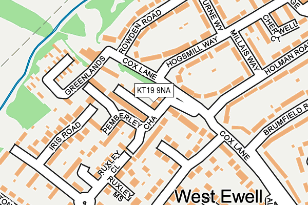 KT19 9NA map - OS OpenMap – Local (Ordnance Survey)