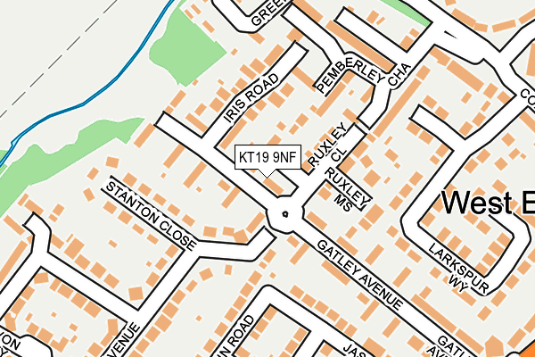 KT19 9NF map - OS OpenMap – Local (Ordnance Survey)
