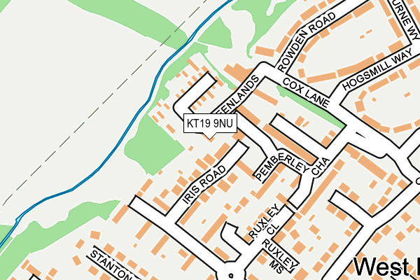 KT19 9NU map - OS OpenMap – Local (Ordnance Survey)