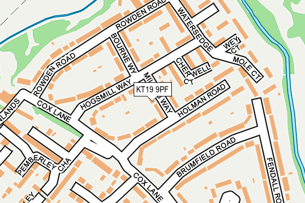 KT19 9PF map - OS OpenMap – Local (Ordnance Survey)