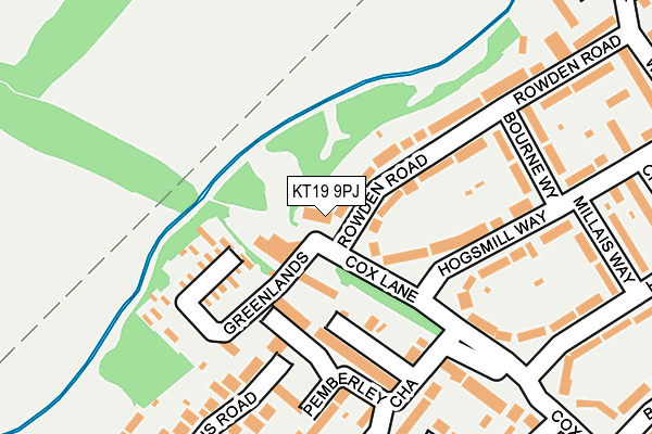 KT19 9PJ map - OS OpenMap – Local (Ordnance Survey)