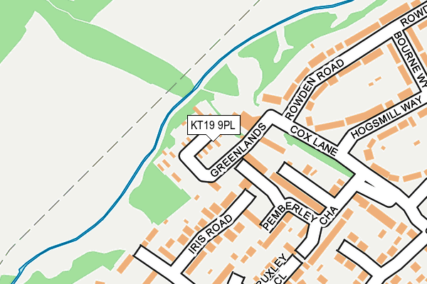 KT19 9PL map - OS OpenMap – Local (Ordnance Survey)