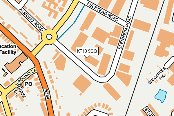KT19 9QQ map - OS OpenMap – Local (Ordnance Survey)
