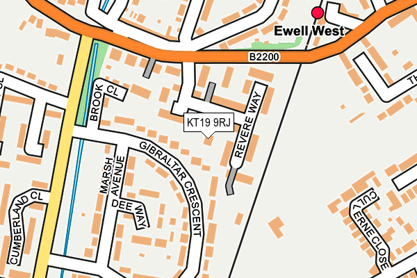 KT19 9RJ map - OS OpenMap – Local (Ordnance Survey)