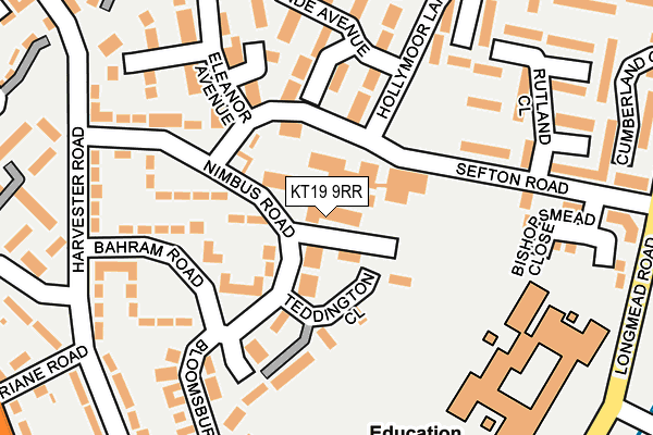 KT19 9RR map - OS OpenMap – Local (Ordnance Survey)