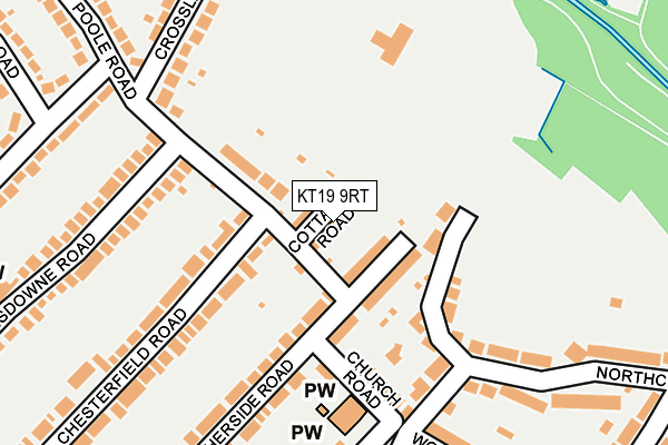 KT19 9RT map - OS OpenMap – Local (Ordnance Survey)