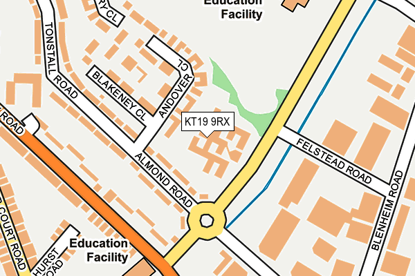 KT19 9RX map - OS OpenMap – Local (Ordnance Survey)