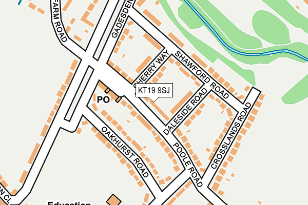 KT19 9SJ map - OS OpenMap – Local (Ordnance Survey)