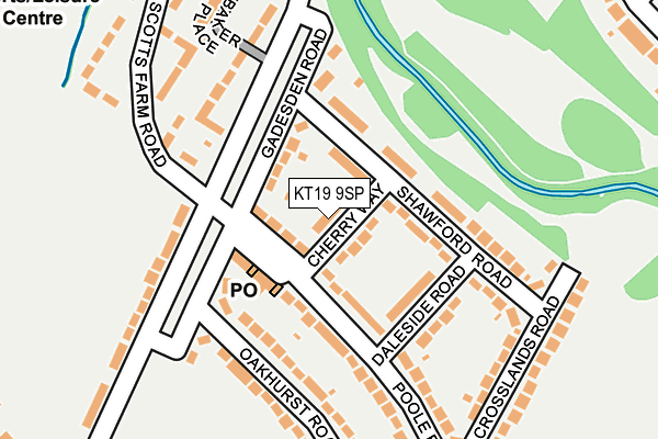 KT19 9SP map - OS OpenMap – Local (Ordnance Survey)