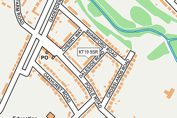 KT19 9SR map - OS OpenMap – Local (Ordnance Survey)