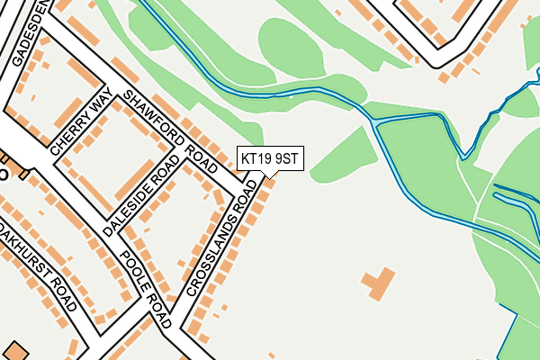 KT19 9ST map - OS OpenMap – Local (Ordnance Survey)