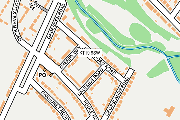 KT19 9SW map - OS OpenMap – Local (Ordnance Survey)