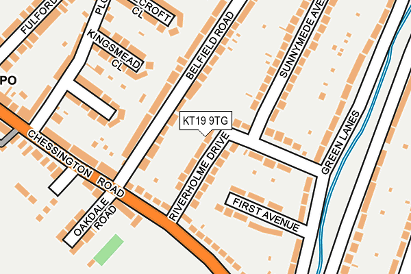 KT19 9TG map - OS OpenMap – Local (Ordnance Survey)