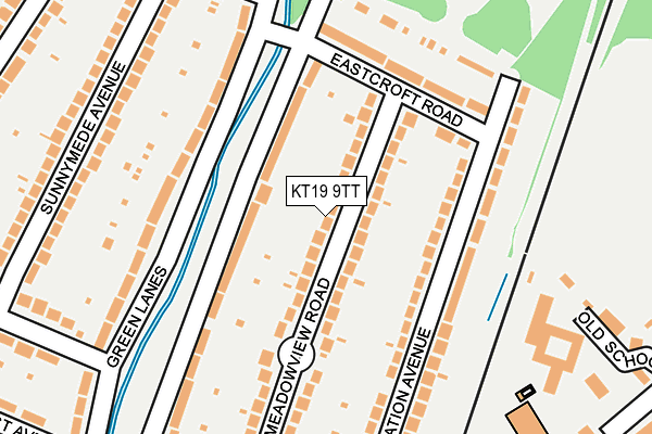 KT19 9TT map - OS OpenMap – Local (Ordnance Survey)