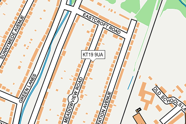 KT19 9UA map - OS OpenMap – Local (Ordnance Survey)