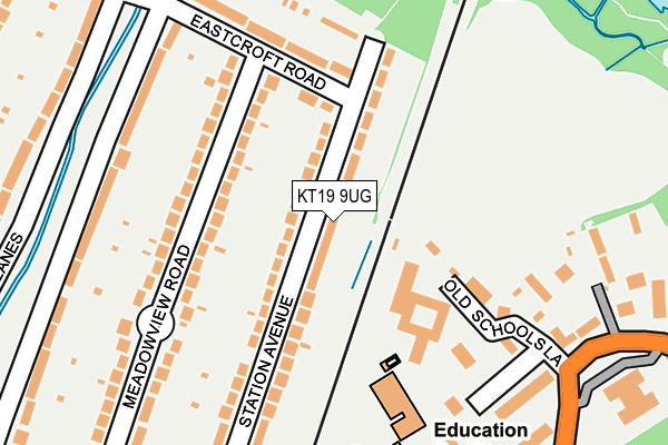 KT19 9UG map - OS OpenMap – Local (Ordnance Survey)