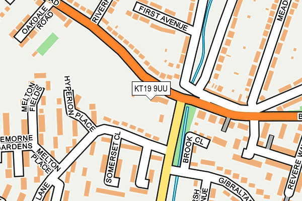 KT19 9UU map - OS OpenMap – Local (Ordnance Survey)