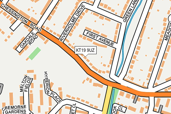 KT19 9UZ map - OS OpenMap – Local (Ordnance Survey)