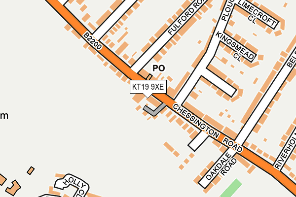 KT19 9XE map - OS OpenMap – Local (Ordnance Survey)