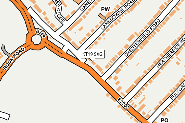 KT19 9XG map - OS OpenMap – Local (Ordnance Survey)