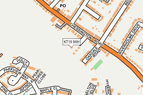 KT19 9XH map - OS OpenMap – Local (Ordnance Survey)