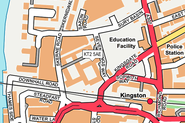 KT2 5AE map - OS OpenMap – Local (Ordnance Survey)