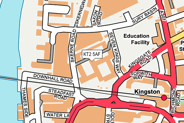 KT2 5AF map - OS OpenMap – Local (Ordnance Survey)